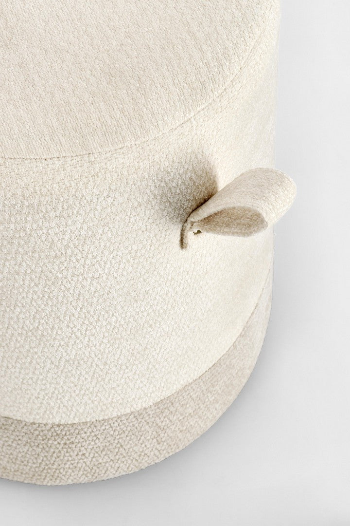 Pouf Tapițat Textil Gri Deschis, Deva Bizzotto - Imagine 2