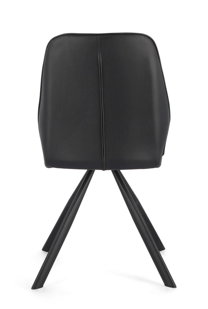 Scaun Dining Tapițat Piele Ecologică Negru, Maxwell Bizzotto - Imagine 4