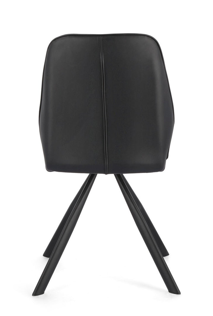 Scaun Dining Tapițat Piele Ecologică Negru, Maxwell Bizzotto - Imagine 4