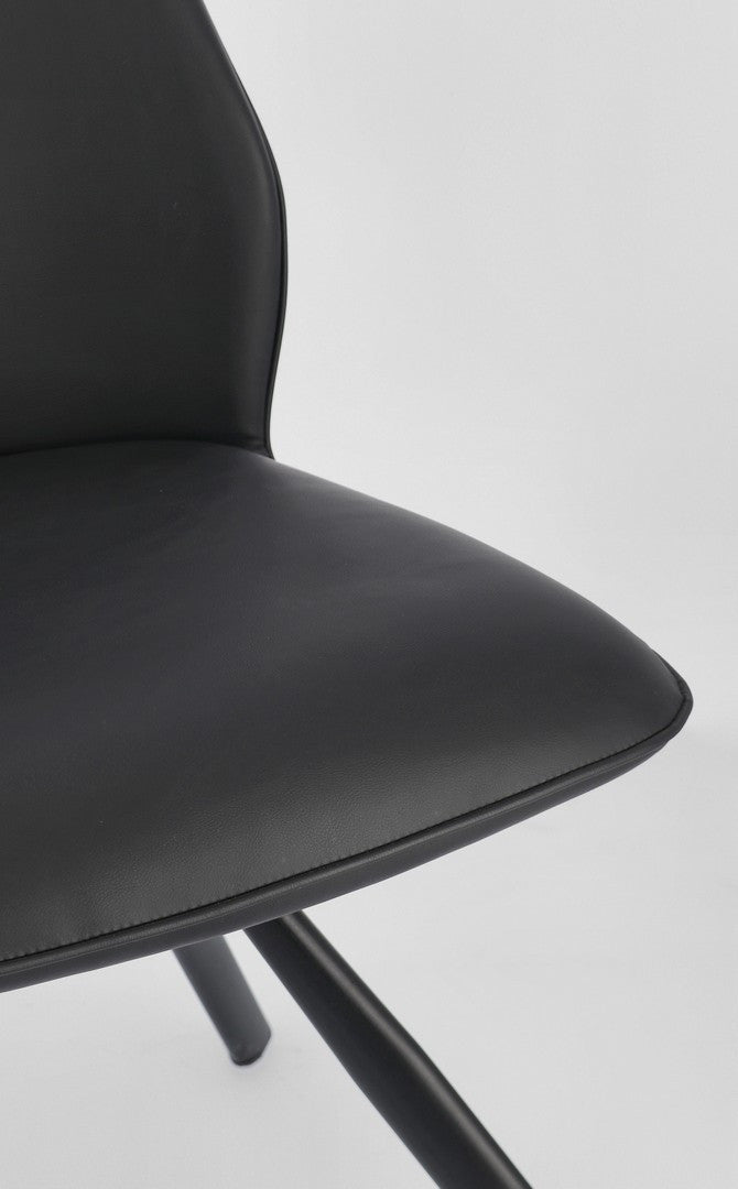 Scaun Dining Tapițat Piele Ecologică Negru, Maxwell Bizzotto - Imagine 7