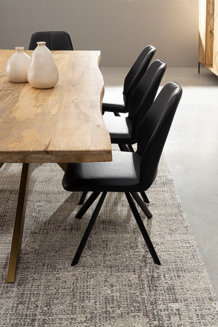 Scaun Dining Tapițat Piele Ecologică Negru, Maxwell Bizzotto - Imagine 8