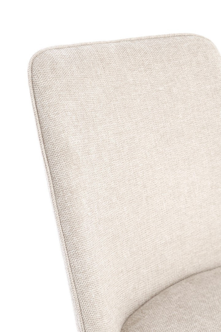 Scaun Dining Tapițat Textil Bej, Cora Black Bizzotto - Imagine 7