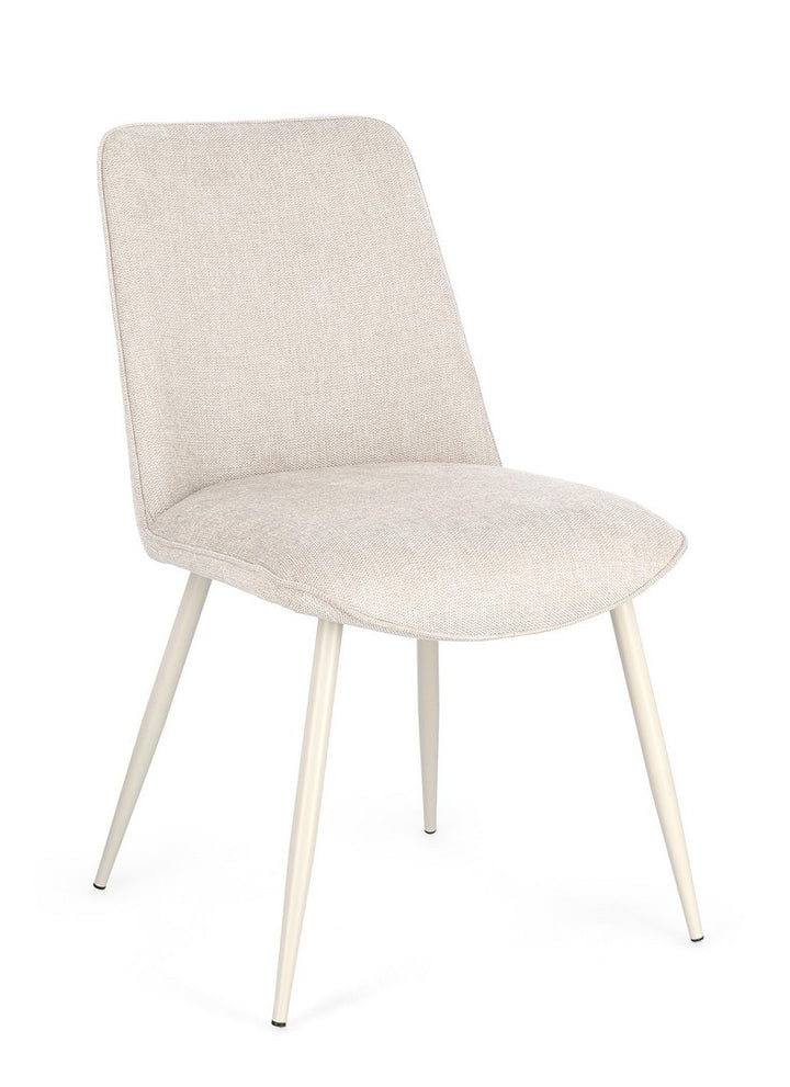 Scaun Dining Tapițat Textil Bej, Cora Bizzotto - Imagine 1