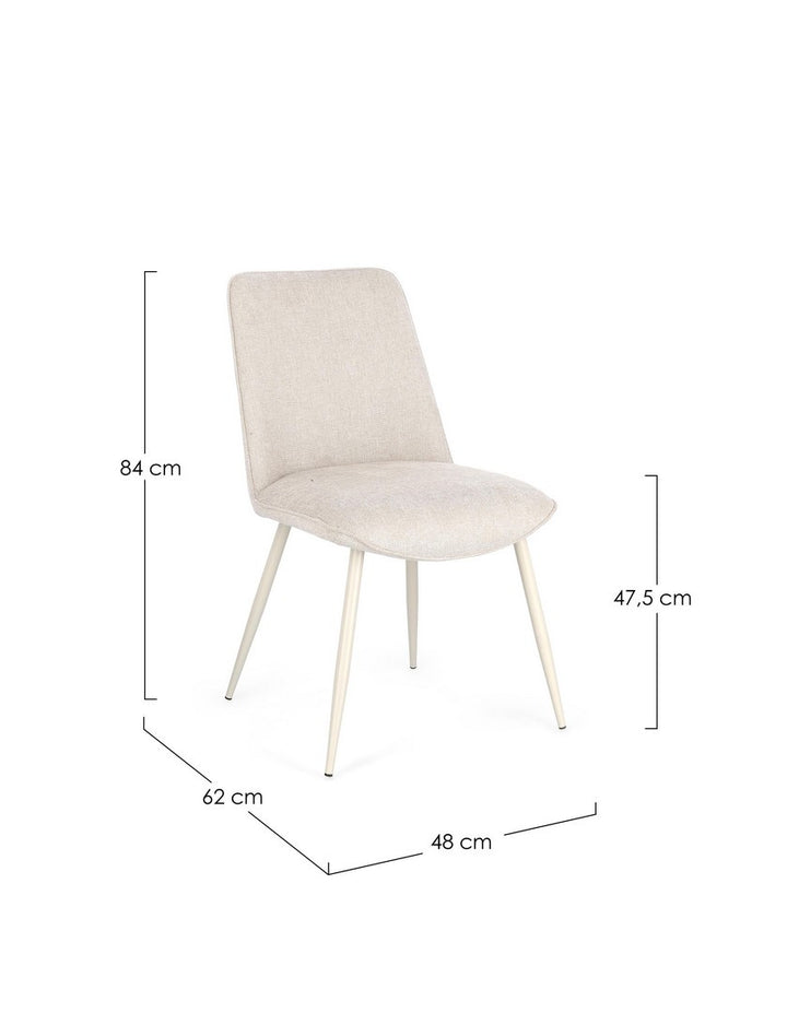 Scaun Dining Tapițat Textil Bej, Cora Bizzotto - Imagine 3
