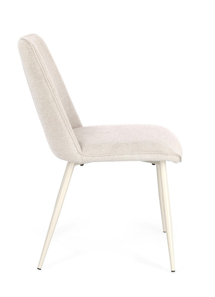 Scaun Dining Tapițat Textil Bej, Cora Bizzotto - Imagine 6