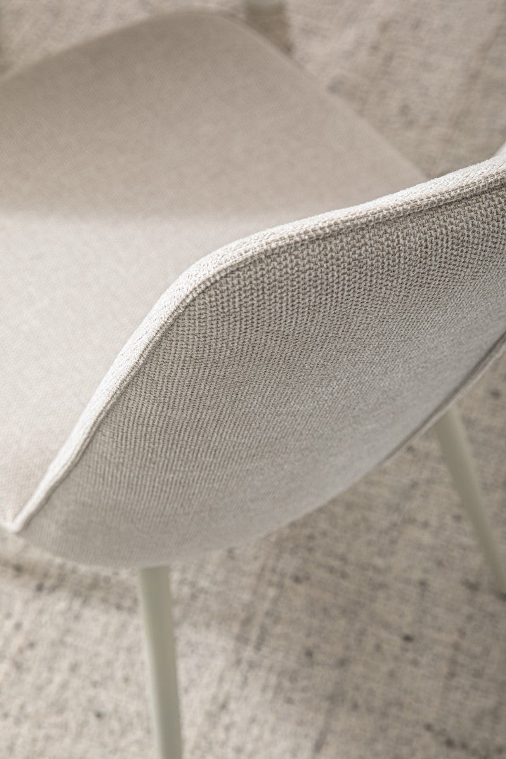 Scaun Dining Tapițat Textil Bej, Cora Bizzotto - Imagine 9