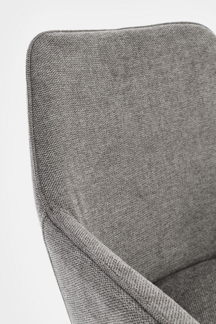 Scaun Dining Tapițat Textil Gri, Cora Black Bizzotto - Imagine 7