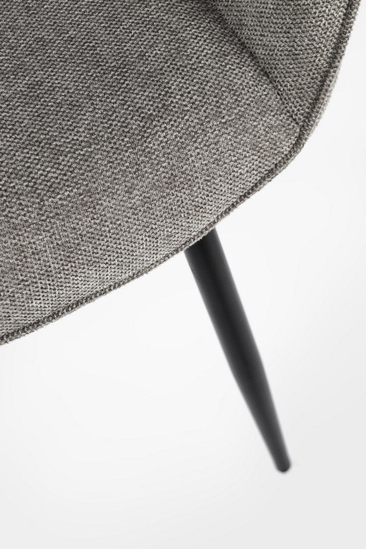 Scaun Dining Tapițat Textil Gri, Cora Black Bizzotto - Imagine 8