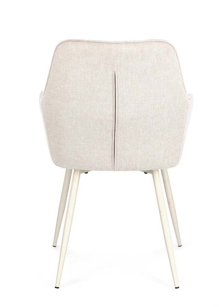Scaun Dining Tapițat Textil Bej Cu Brațe, Cora Bizzotto - Imagine 5