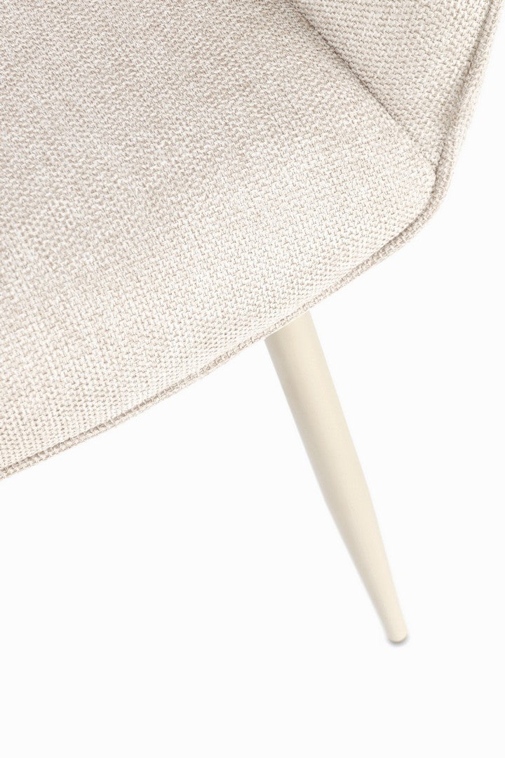 Scaun Dining Tapițat Textil Bej Cu Brațe, Cora Bizzotto - Imagine 8