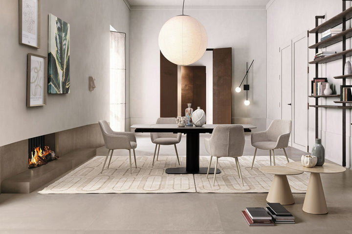 Scaun Dining Tapițat Textil Bej Cu Brațe, Cora Bizzotto - Imagine 10