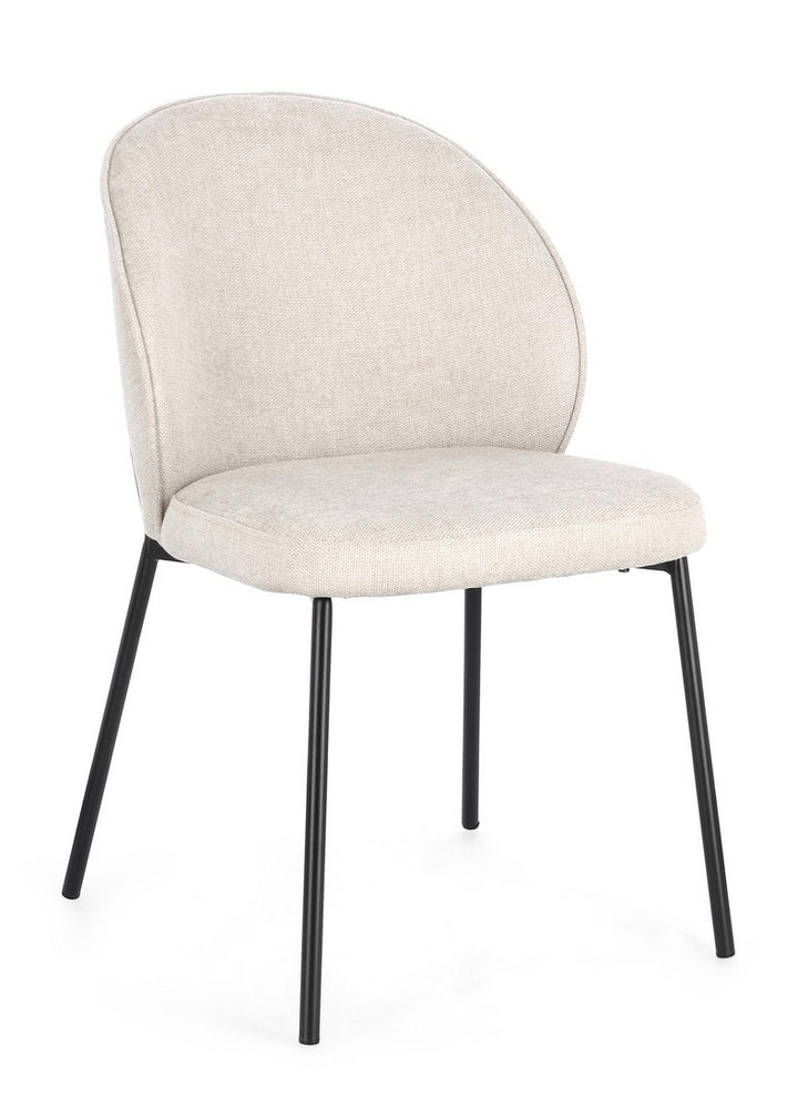 Scaun Dining Tapițat Textil Bej, Wendy Bizzotto - Imagine 1