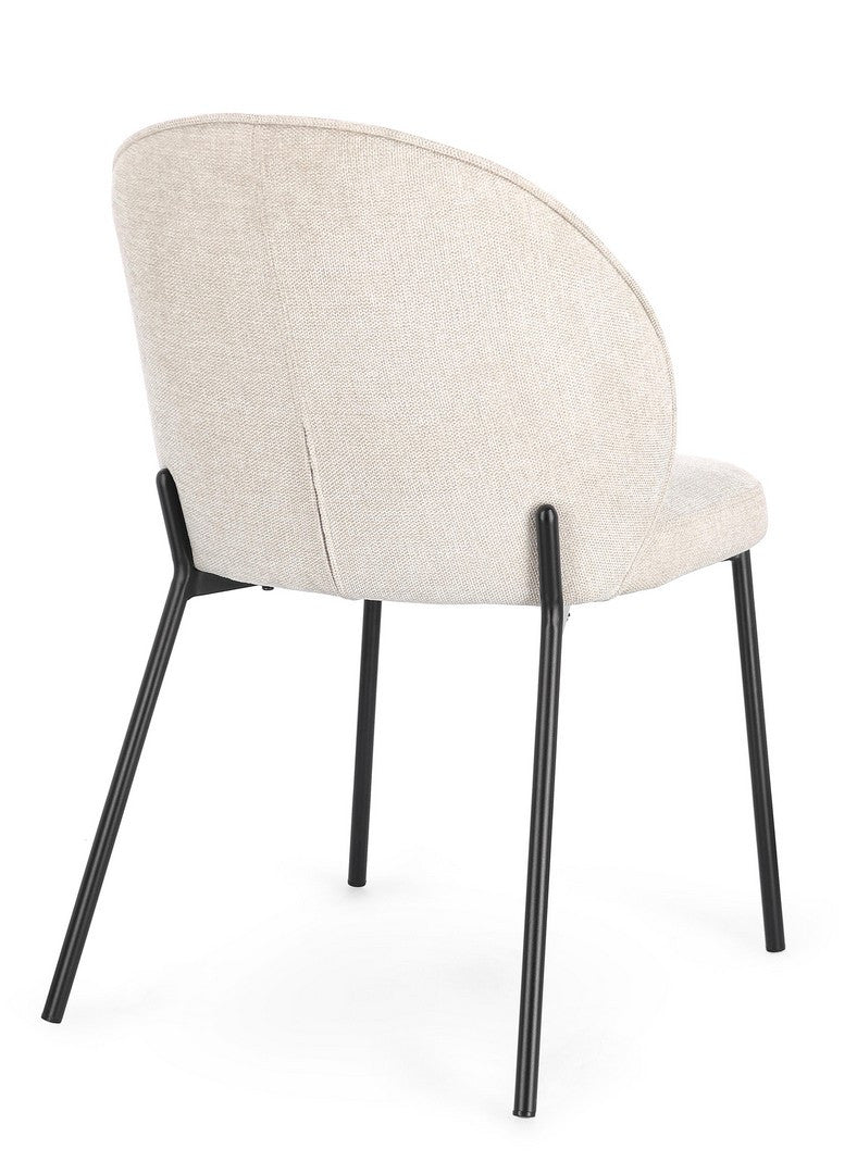 Scaun Dining Tapițat Textil Bej, Wendy Bizzotto - Imagine 2
