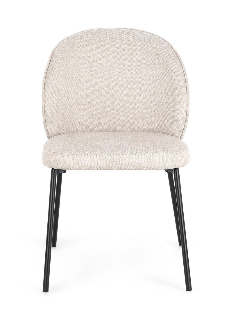 Scaun Dining Tapițat Textil Bej, Wendy Bizzotto - Imagine 4
