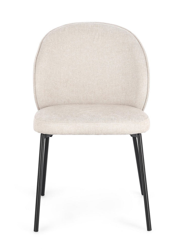 Scaun Dining Tapițat Textil Bej, Wendy Bizzotto - Imagine 4