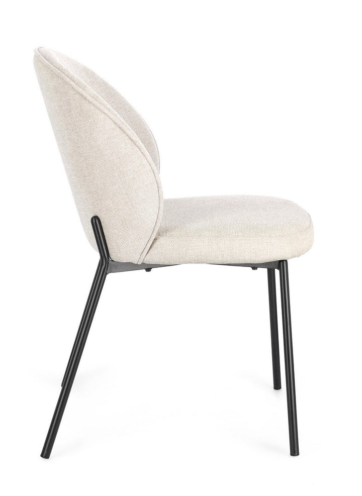 Scaun Dining Tapițat Textil Bej, Wendy Bizzotto - Imagine 6
