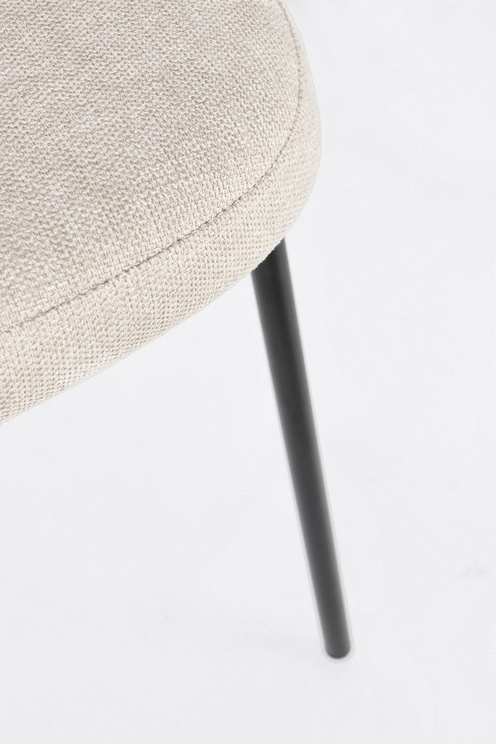 Scaun Dining Tapițat Textil Bej, Wendy Bizzotto - Imagine 8
