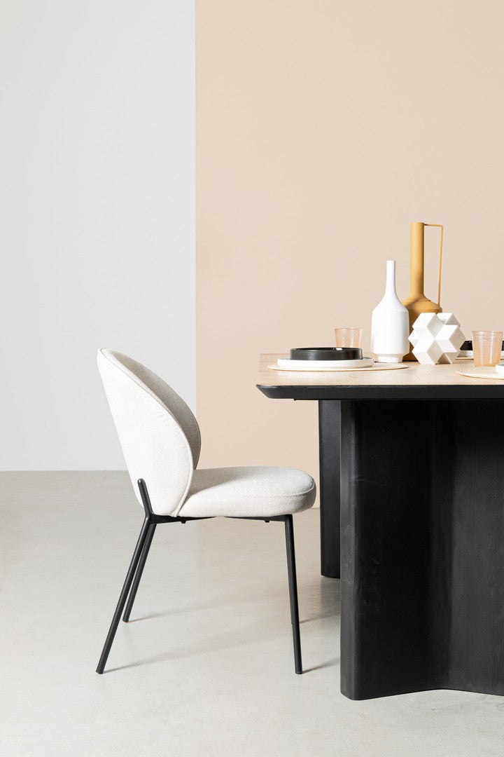 Scaun Dining Tapițat Textil Bej, Wendy Bizzotto - Imagine 9