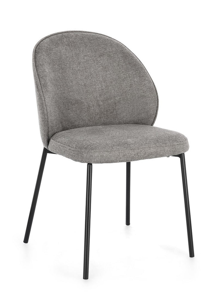 Scaun Dining Tapițat Textil Gri, Wendy Bizzotto - Imagine 1