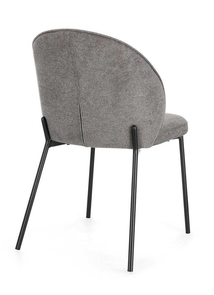 Scaun Dining Tapițat Textil Gri, Wendy Bizzotto - Imagine 2
