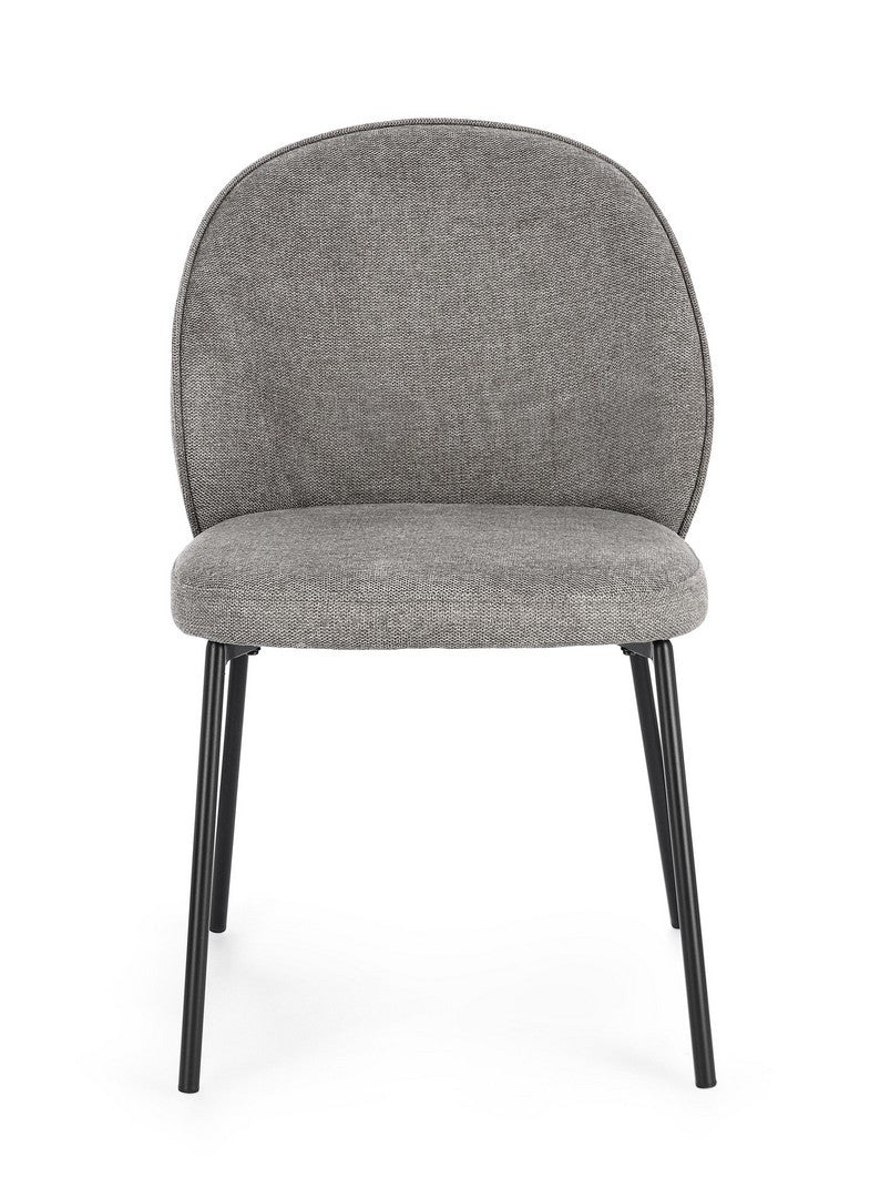 Scaun Dining Tapițat Textil Gri, Wendy Bizzotto - Imagine 4