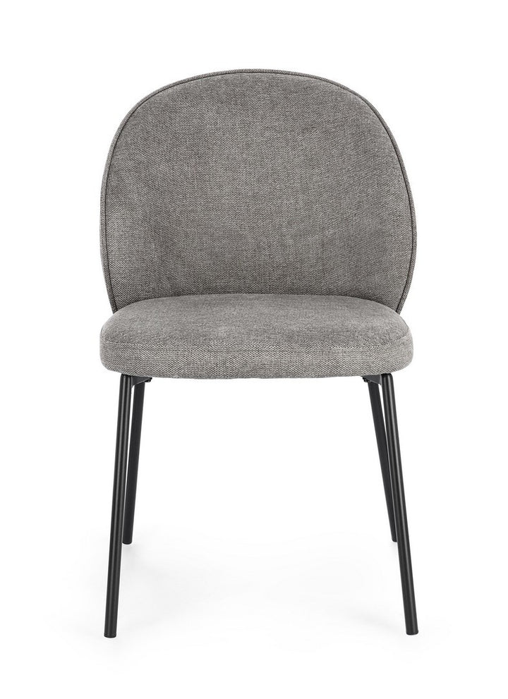 Scaun Dining Tapițat Textil Gri, Wendy Bizzotto - Imagine 4