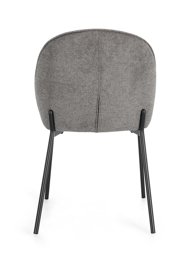 Scaun Dining Tapițat Textil Gri, Wendy Bizzotto - Imagine 5