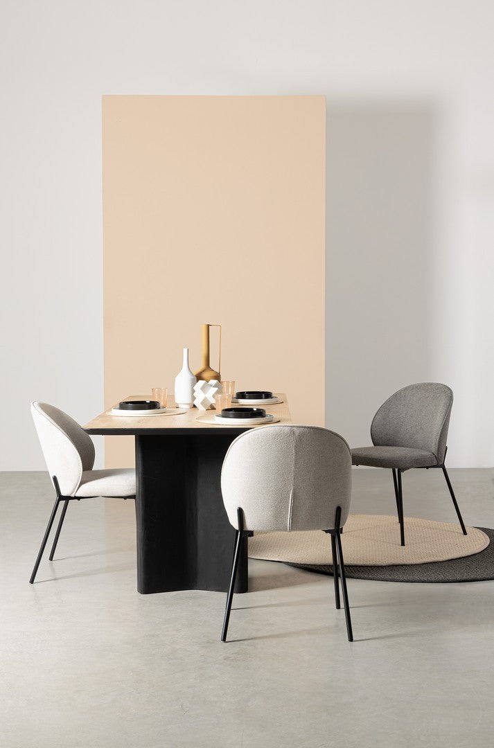 Scaun Dining Tapițat Textil Gri, Wendy Bizzotto - Imagine 12
