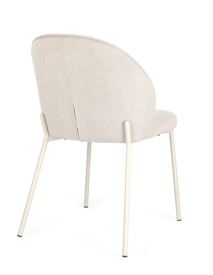 Scaun Dining Tapițat Textil Bej, Wendy Bizzotto - Imagine 2