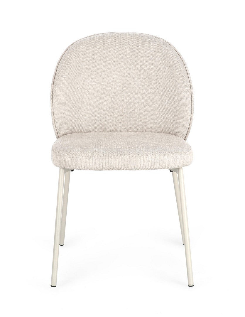 Scaun Dining Tapițat Textil Bej, Wendy Bizzotto - Imagine 4