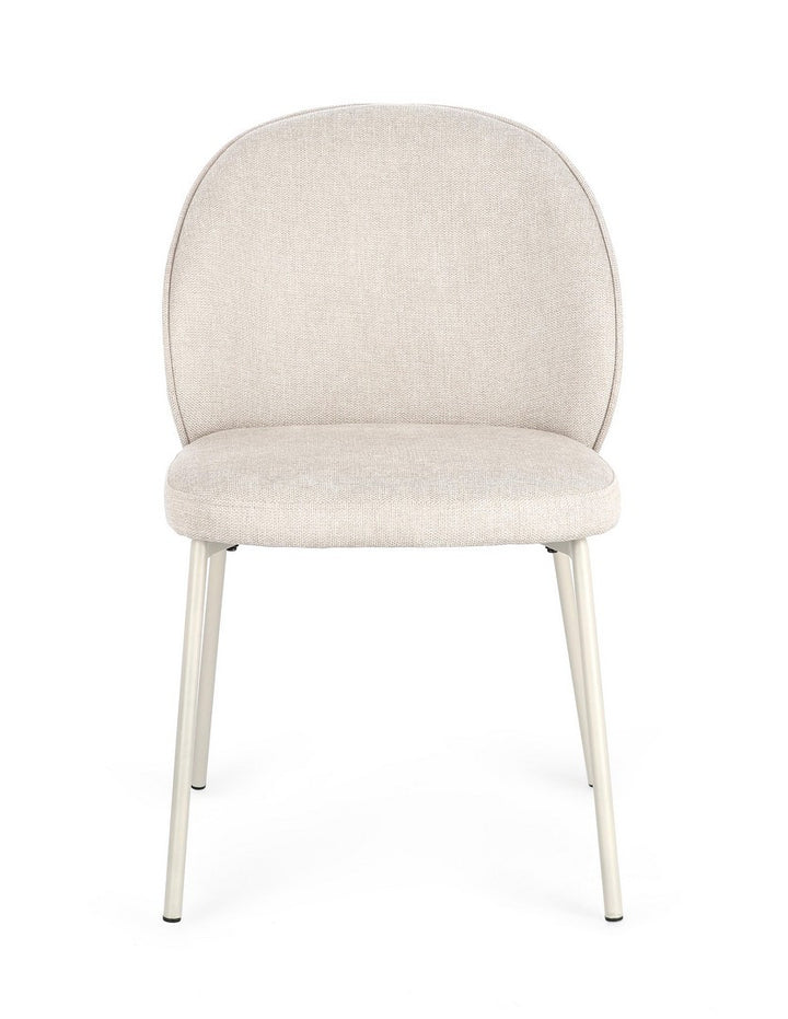Scaun Dining Tapițat Textil Bej, Wendy Bizzotto - Imagine 4
