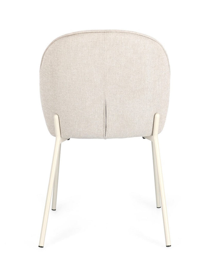 Scaun Dining Tapițat Textil Bej, Wendy Bizzotto - Imagine 5
