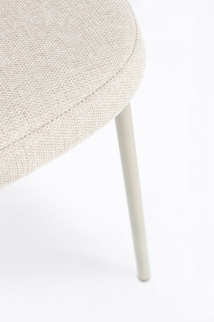 Scaun Dining Tapițat Textil Bej, Wendy Bizzotto - Imagine 8