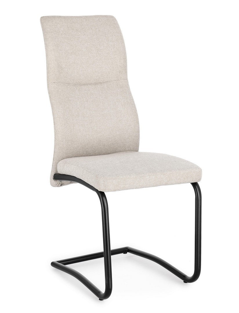 Scaun Dining Tapițat Textil Bej, Thelma Bizzotto - Imagine 1
