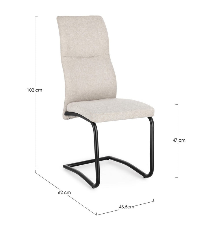 Scaun Dining Tapițat Textil Bej, Thelma Bizzotto - Imagine 3