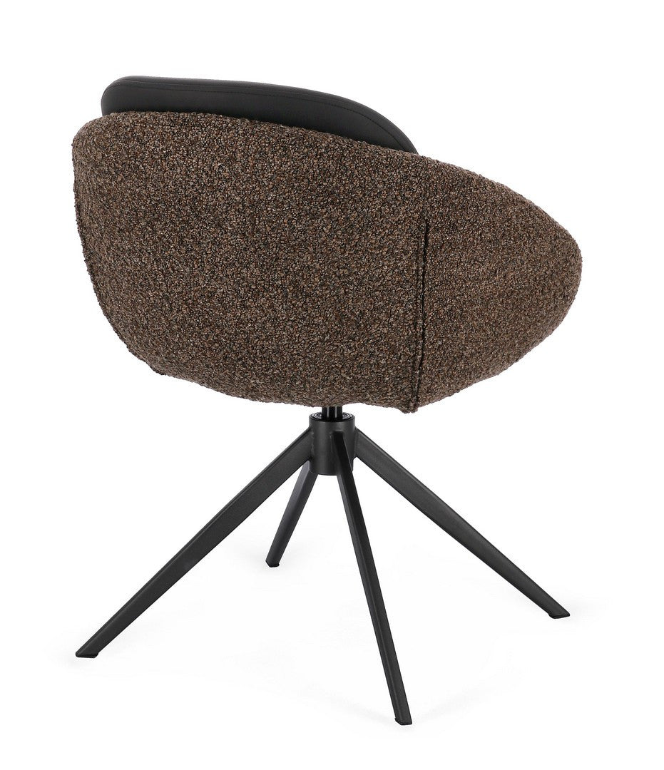 Scaun Birou Rotativ Tapițat Textil Maro, Averik Bizzotto - Imagine 2
