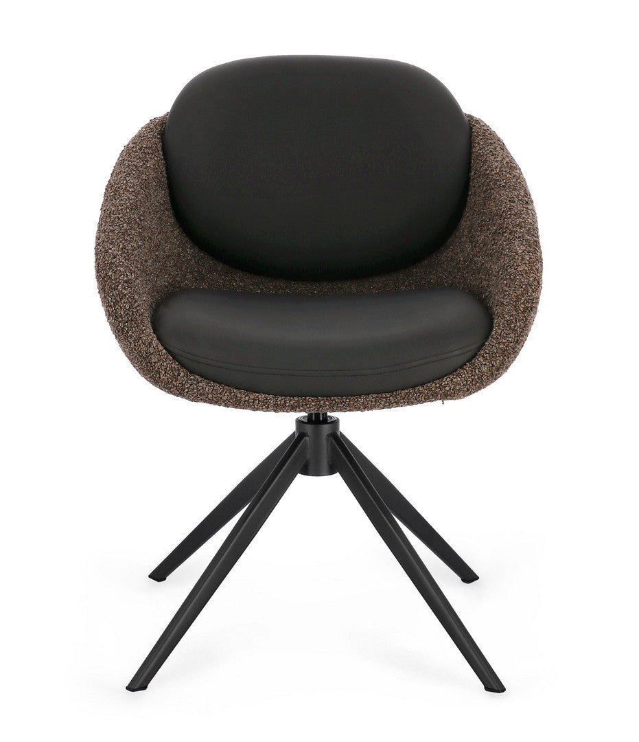 Scaun Birou Rotativ Tapițat Textil Maro, Averik Bizzotto - Imagine 3
