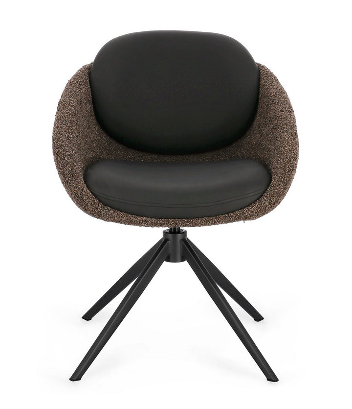 Scaun Birou Rotativ Tapițat Textil Maro, Averik Bizzotto - Imagine 3