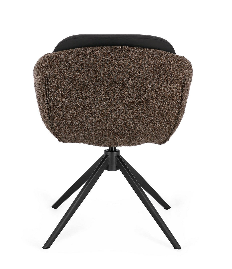 Scaun Birou Rotativ Tapițat Textil Maro, Averik Bizzotto - Imagine 4