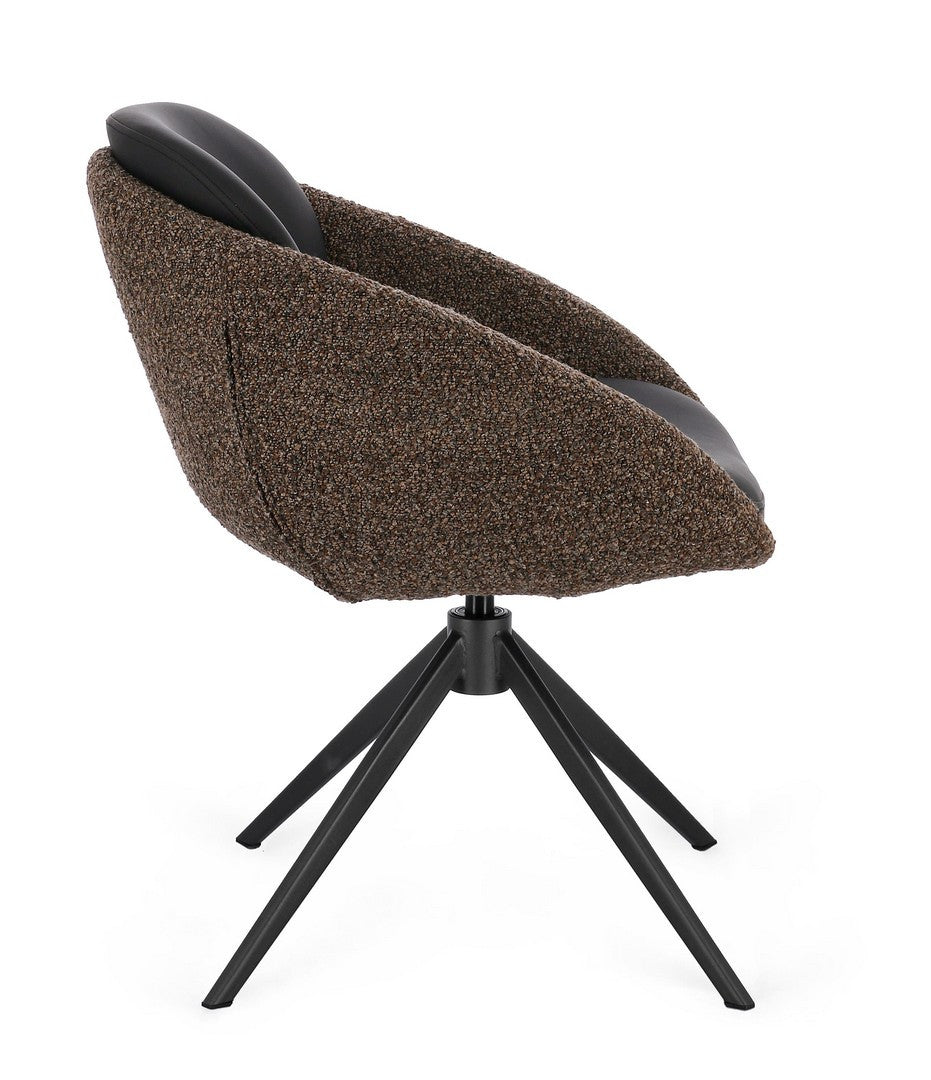 Scaun Birou Rotativ Tapițat Textil Maro, Averik Bizzotto - Imagine 5