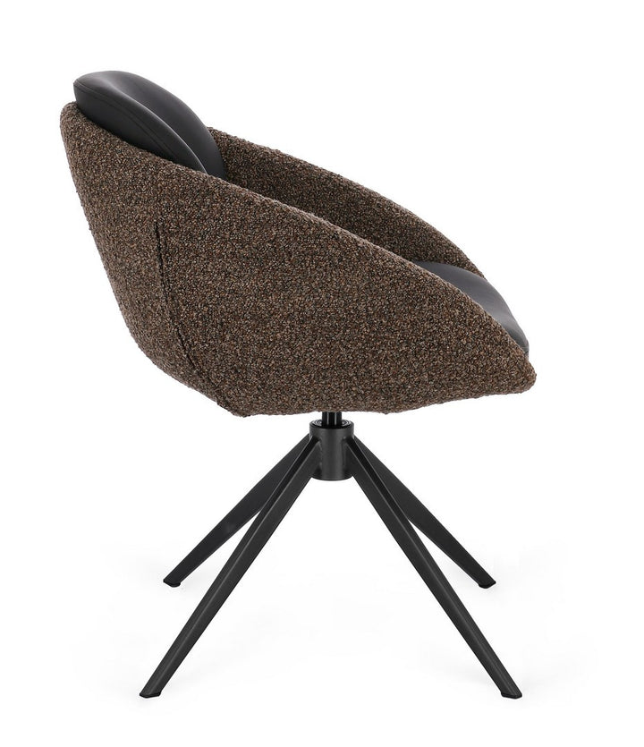 Scaun Birou Rotativ Tapițat Textil Maro, Averik Bizzotto - Imagine 5