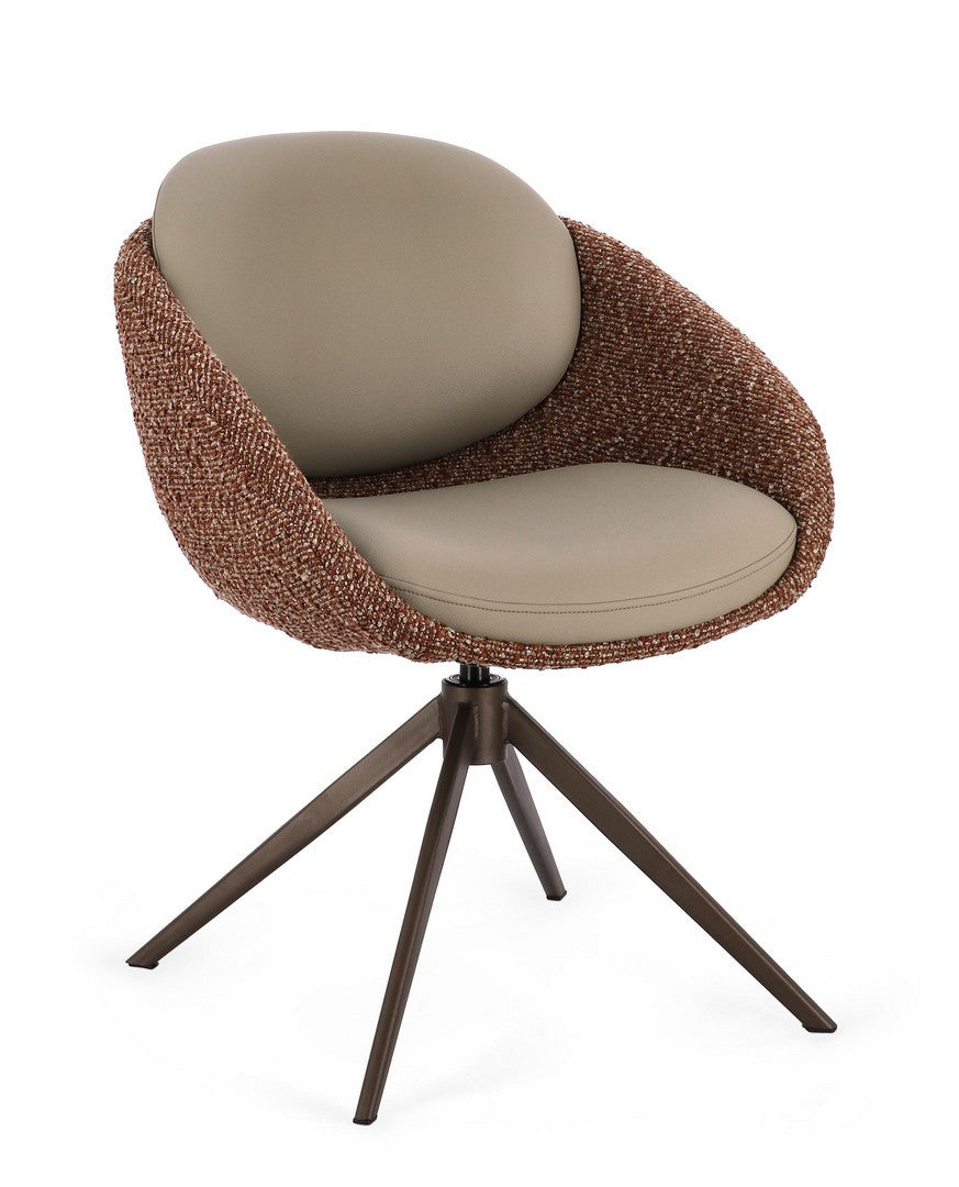 Scaun Birou Rotativ Tapițat Textil Bej, Averik Brick Bizzotto - Imagine 1
