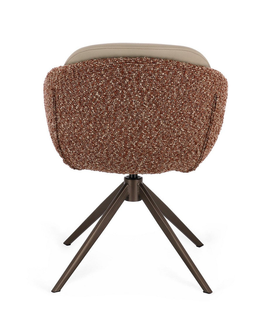 Scaun Birou Rotativ Tapițat Textil Bej, Averik Brick Bizzotto - Imagine 4