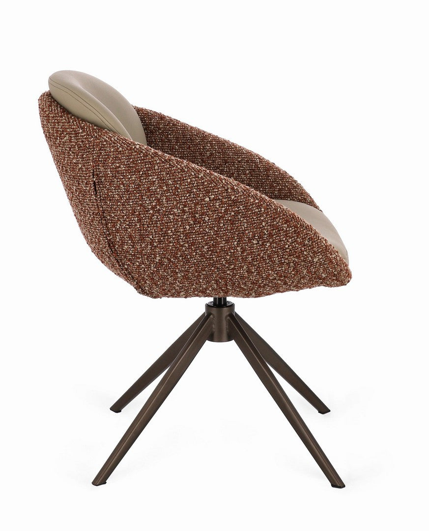 Scaun Birou Rotativ Tapițat Textil Bej, Averik Brick Bizzotto - Imagine 5