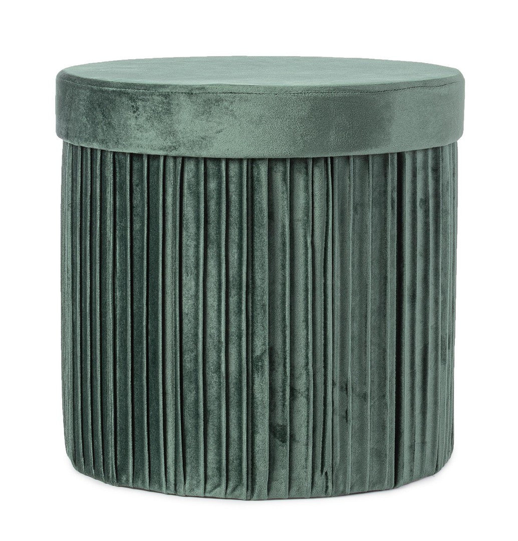 Pouf Depozitare Catifea Verde Jocelyn, Bizzotto - Imagine 1