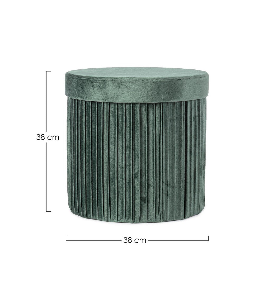 Pouf Depozitare Catifea Verde Jocelyn, Bizzotto - Imagine 2