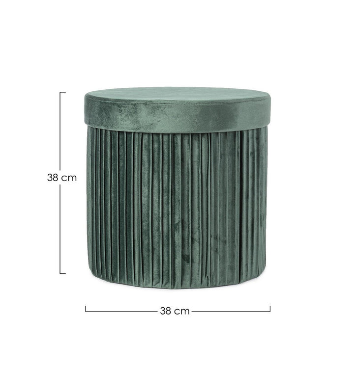 Pouf Depozitare Catifea Verde Jocelyn, Bizzotto - Imagine 2