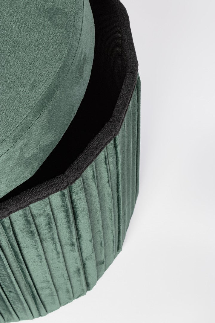Pouf Depozitare Catifea Verde Jocelyn, Bizzotto - Imagine 3