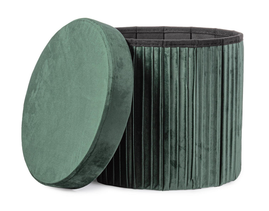 Pouf Depozitare Catifea Verde Jocelyn, Bizzotto - Imagine 5
