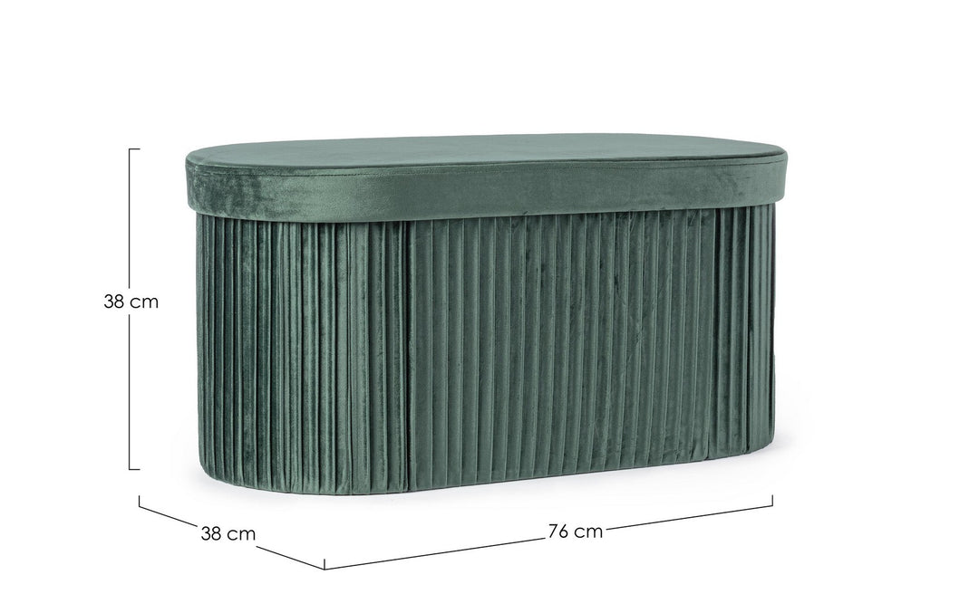Pouf Oval De Depozitare Tapițat Catifea Verde, Jocelyn Bizzotto - Imagine 2